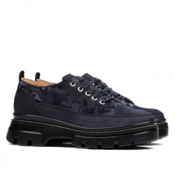 Damskie buty casual 6043 zamszowe w kolorze indygo połączone