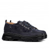 Damskie buty casual 6043 zamszowe w kolorze indygo połączone