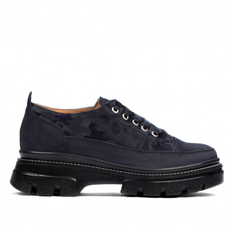 Damskie buty casual 6043 zamszowe w kolorze indygo połączone