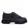 Damskie buty casual 6043 zamszowe w kolorze indygo połączone