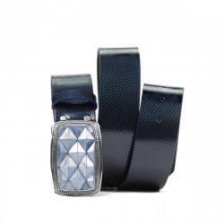 Pasek unisex 07ld lakierowany niebieski