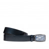 Pasek unisex 07ld lakierowany niebieski