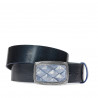 Pasek unisex 07ld lakierowany niebieski