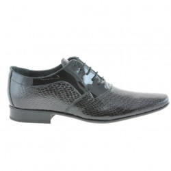 Eleganckie buty męskie 798 czarny lakierowany krokodyl