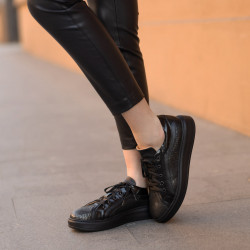 Casual/sportowe buty 6035 czarne kombinowane