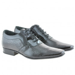 Eleganckie buty męskie 798 czarny lakierowany krokodyl