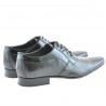 Eleganckie buty męskie 798 czarny lakierowany krokodyl
