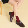 Damskie buty casual 6025 lakier bordowy