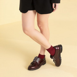 Damskie buty casual 6025 lakier bordowy