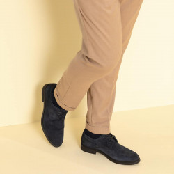 Casualne/eleganckie buty męskie 918 indygo welur lifestyle