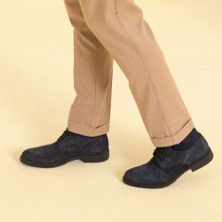 Casualne/eleganckie buty męskie 918 indygo welur lifestyle