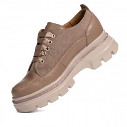 Damskie buty casual 6043 cappuccino kombinowany