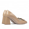 Eleganckie buty damskie 1291 lakierowane beżowe