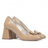 Eleganckie buty damskie 1291 lakierowane beżowe