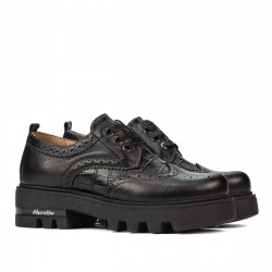 Damskie buty casual 6047 czarne łączone