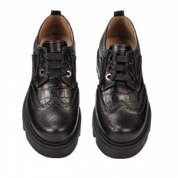 Damskie buty casual 6047 czarne łączone