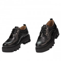 Damskie buty casual 6047 czarne łączone