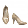 Damskie eleganckie buty 1234 lakierowane beżowe