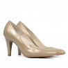 Damskie eleganckie buty 1234 lakierowane beżowe