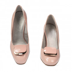 Eleganckie damskie buty lakierowane różowe 1291