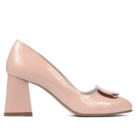 Eleganckie damskie buty lakierowane różowe 1291