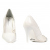 Damskie eleganckie buty 1246 białe lakierowane