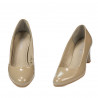Eleganckie buty damskie 1209 lakierowane beżowe
