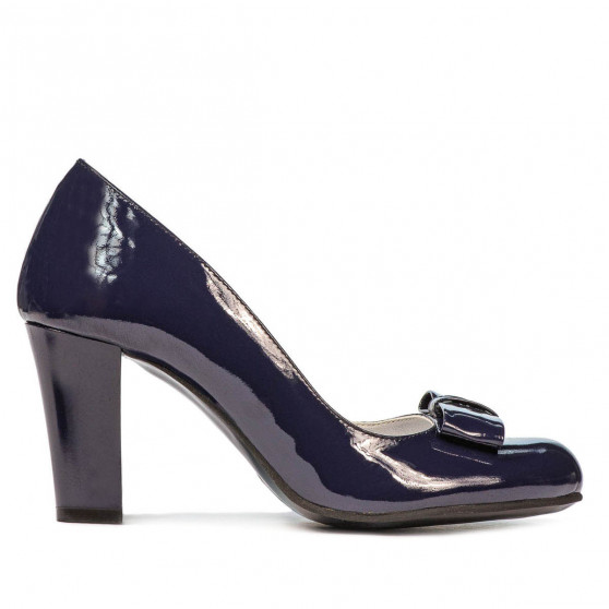 Eleganckie buty damskie 1245 lakierowane indigo