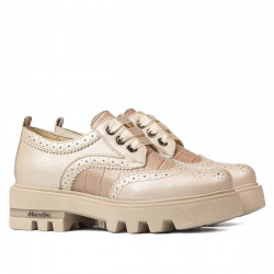 Damskie buty casual 6047 beżowe łączone
