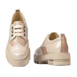 Damskie buty casual 6047 beżowe łączone