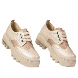 Damskie buty casual 6047 beżowe łączone