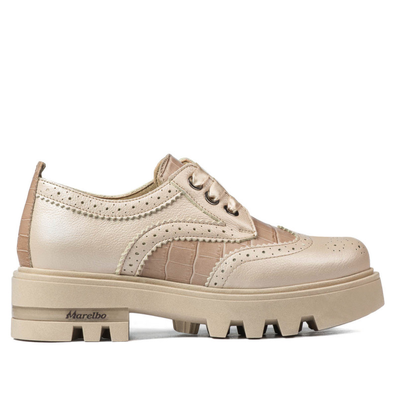 Damskie buty casual 6047 beżowe łączone