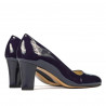 Eleganckie buty damskie 1209 lakierowane indygo