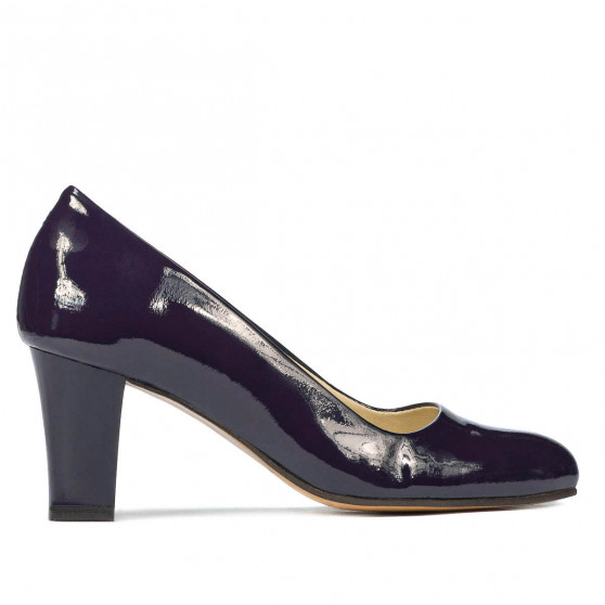 Eleganckie buty damskie 1209 lakierowane indygo