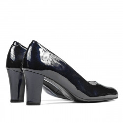 Eleganckie damskie buty 1209 lakierowane indigo perłowe