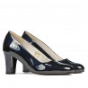 Eleganckie damskie buty 1209 lakierowane indigo perłowe
