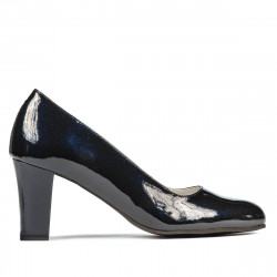 Eleganckie damskie buty 1209 lakierowane indigo perłowe