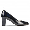 Eleganckie damskie buty 1209 lakierowane indigo perłowe