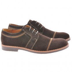 Casualowe / eleganckie buty męskie 749 kawa zamsz