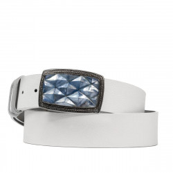 Pasek unisex 07ld biz biały