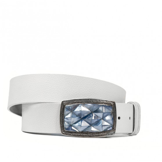 Pasek unisex 07ld biz biały