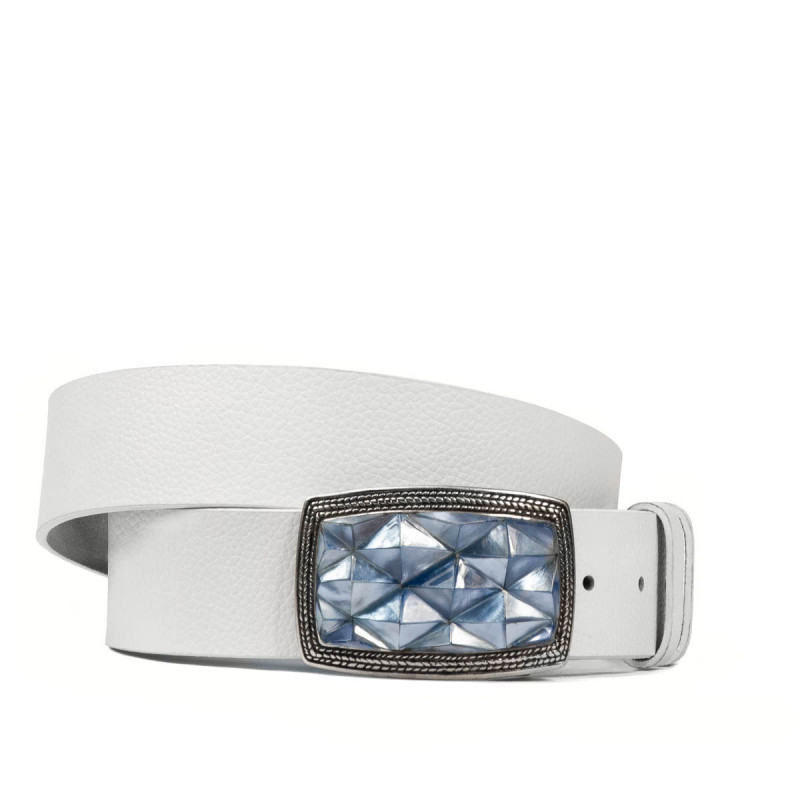 Pasek unisex 07ld biz biały