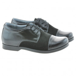 Buty dziecięce 132 lakier czarny+czarny welur