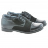 Buty dziecięce 132 lakier czarny+czarny welur