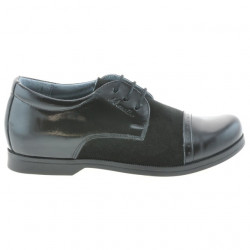 Buty dziecięce 132 lakier czarny+czarny welur