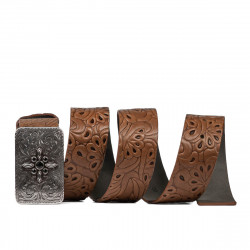 Pasek unisex 08ld ciemny brąz