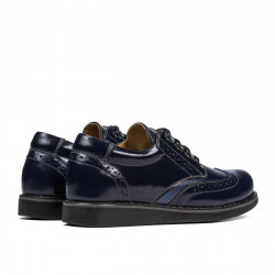 Dziecięce buty 154 lakierowane indigo kombinowane