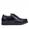 Dziecięce buty 154 lakierowane indigo kombinowane