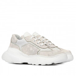 Damskie buty sportowe 6053 beżowy kamuflaż łączony