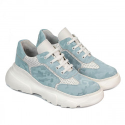 Damskie buty sportowe 6053 niebieski kamuflaż łączony